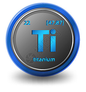 钛化学元素 具有原子序数和原子质量的化学符号过渡物理数学框架蓝色数数插图教育材料质子图片