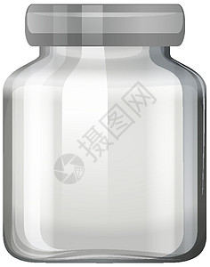 白色背景上的空玻璃罐夹子玻璃罐空白装罐卡通片插图产品艺术玻璃绘画图片