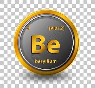 铍化学元素 具有原子序数和原子质量的化学符号指示牌电子空白黄色数字教育框架物理质子家具图片