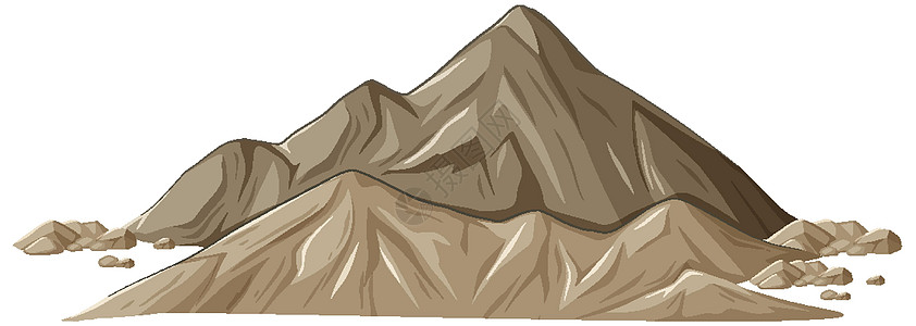 白色背景上的大山和岩石图片