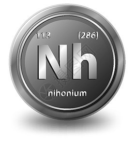 Nihonium 化学元素 具有原子序数和原子质量的化学符号数学家具化学品学习意义数字科学插图电子框架图片