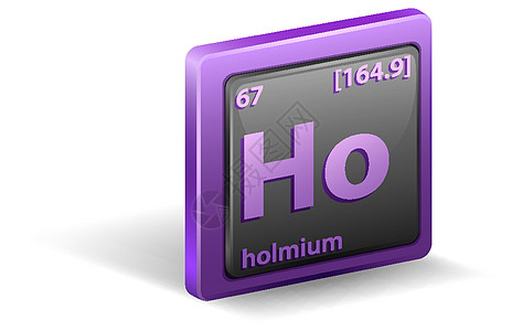钬化学元素 具有原子序数和原子质量的化学符号指示牌紫色电子卡通片桌子空白意义数字绘画家具图片
