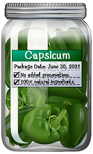 玻璃瓶中的辣椒酱防腐剂绿色食物产品胡椒玻璃辣椒卡通片标签蔬菜图片