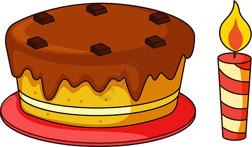 生日蛋糕甜点磨砂卡通片冰镇火焰蜡烛巧克力派对食物庆典图片