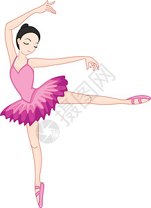 芭蕾舞女演员姿势在惠特戏服舞蹈身体数字孩子裙子绘画艺术芭蕾舞女士图片