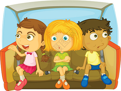 在加州后座安全带汽车游戏座位孩子们旅行好朋友椅子朋友们图片