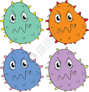 细菌和虫子病菌收藏外星人眼睛疾病团体卡通片孩子们小动物图片