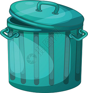 垃圾回收桶垃圾桶卡通片剪贴绘画垃圾箱草图金属绿色把手图片