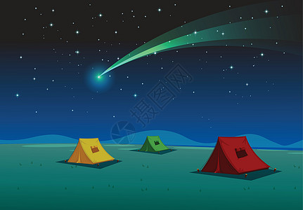 帐篷屋来阴影材料星星色调卡通片织物庇护所草地活动塑料图片
