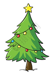圣诞树红色蒙版情绪绿色卡通片微笑星星蓝色松树植物图片