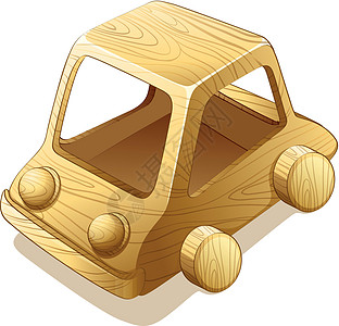 木头玩具木制玩具粮食卡通片阴影木头孩子们儿童轮子绘画雕刻车辆插画