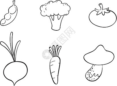 蔬菜草图青豆营养沙拉卡通片绘画农业食物食品图片