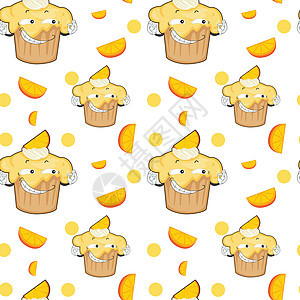 蛋糕和柠檬片小麦插图卡通片营养牛奶柠檬蒸汽蔬菜水果接缝图片