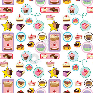 各种蛋糕装饰水果卡通片圆圈面包团体食物三角形小吃营养图片