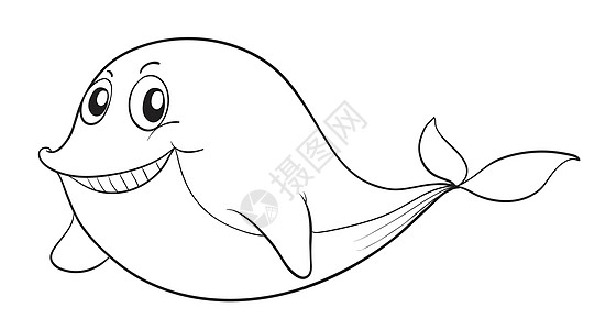 背景 上海鱼钓鱼海滩黑色艺术绘画尾巴眼睛线条线稿哺乳动物插画