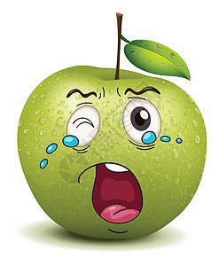 哭泣的苹果微笑眼泪乐趣眼睛食物情感水果笑脸艺术品卡通片绘画图片