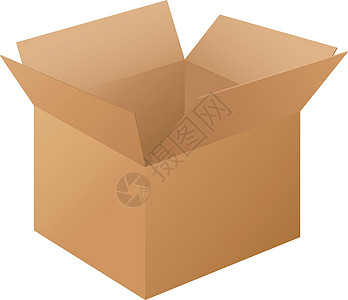 白色盒子长方体包装卡片正方形纸板棕色襟翼立方体卡通片标准图片