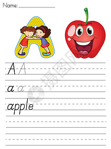 字母工作表学校语言剪裁工作簿教育瞳孔孩子插图写作学习图片
