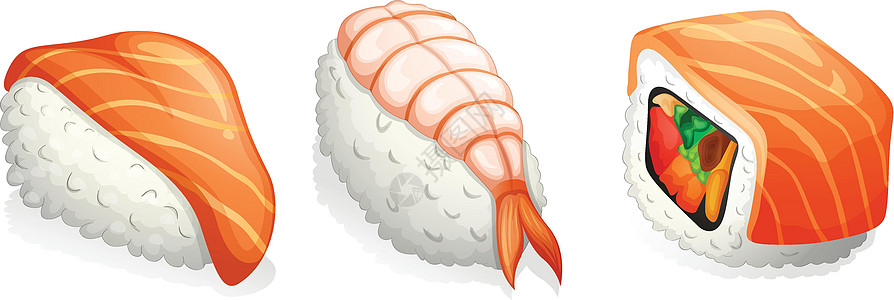 寿司眼睛草图绘画橙子食物小吃食品海鲜营养红色图片