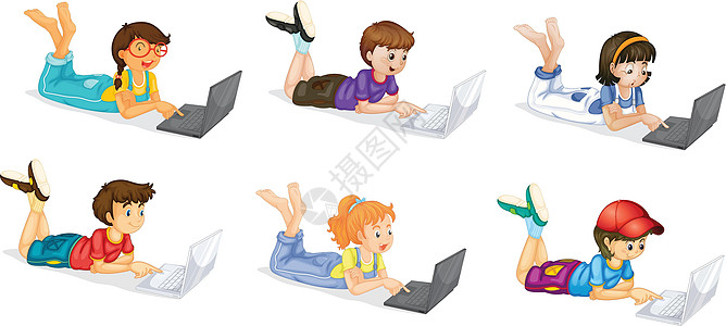笔记本电脑和儿童男孩们帽子监视器女孩电子产品记忆鼠标垫男性女性学习图片
