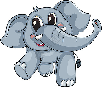 可爱的大象树干动物动画微笑生物乐趣吉祥物哺乳动物白色漫画图片