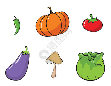 蔬菜食物食品营养墙纸农业绘画沙拉青辣椒剪贴茄子图片