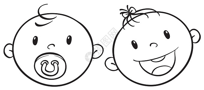婴儿面部草图孩子们工作线条男性牙胶男人艺术卡通片情绪男生图片