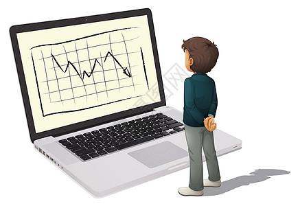 计算机概念插图屏幕男人金融男性卡通片小路成人电脑笔记本图片