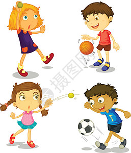 儿童子女数队友头发足球好朋友粉色棕色黄头发游戏女性红色图片