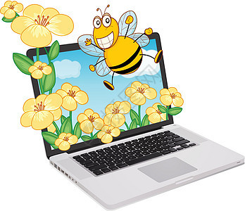 苏醒过来键盘蜜蜂蜂蜜昆虫花朵卡通片桌面技术剪裁互联网图片