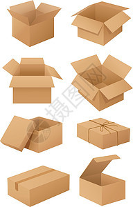 纸板盒包装场棕色剪裁邮政草图插图纸板卡片卡通片包装图片