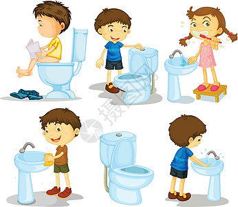 儿童和浴室配件马桶女孩厕所绘画牙刷微笑刷子座圈女士盆地图片