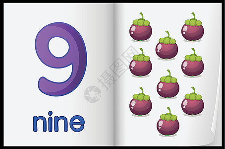 书水果数学表英语儿童孩子们食物学习水果教育工作簿山竹学校设计图片