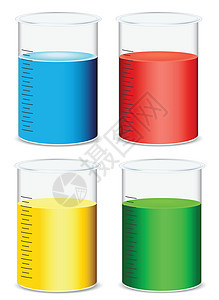 玻璃烧杯测试烧瓶黄色液体测量尺寸船只科学草图化学品图片