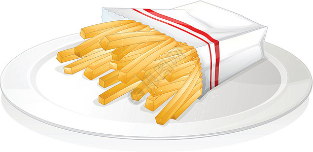 法国法郎食品食物盒子材料营养盐渍制品绘画薯条蔬菜图片