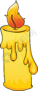 蜡烛草图滴水剪贴卡通片灯芯绘画黄色火焰背景图片