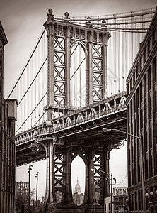 美国纽约曼哈顿桥摩天大楼景观建筑地标建筑物建筑学天际市中心帝国基础设施图片