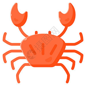 螃蟹图标设计平面颜色样式图片