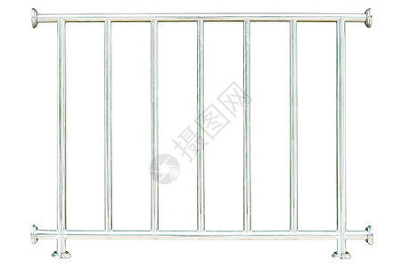 隔离的不锈钢铁栏杆白色工程酒吧栅栏警卫人行道合金小路安全商业图片