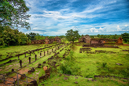 Vat Phou或Wat Phu是教科文组织在南老挝尚帕萨克省的世界遗产遗址巴色建筑学旅游世界旅行佛教徒宗教历史文化寺庙图片