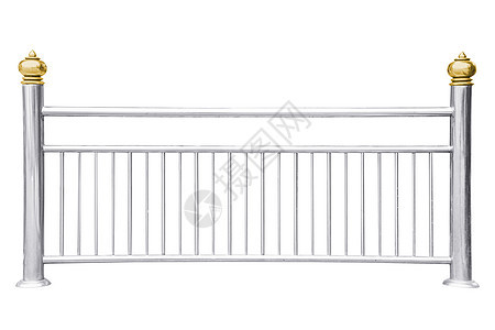 不锈钢铁栏杆 隔离在白色上安全酒吧商业合金栅栏工程人行道警卫阳台小路图片