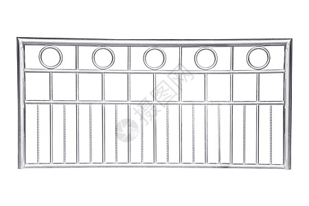 不锈钢铁栏杆 隔离在白色上金属剪裁工程人行道安全阳台酒吧商业栅栏楼梯图片