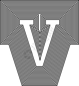 字母 V 线标志图标设计夹子艺术框架刻字贴纸插图措辞迷宫游戏绘画图片