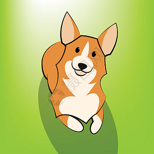 柯基犬的可爱卡通矢量图解草图乐趣漫画快乐小狗犬类橙子卡通片朋友警卫图片