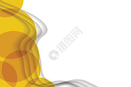与五颜六色的剪纸形状的抽象背景 海报横幅卡的设计 白色和橙色的抽象圆形插图  3D 纸质图像与明亮色彩的微妙融合 复制空格纸板阴图片