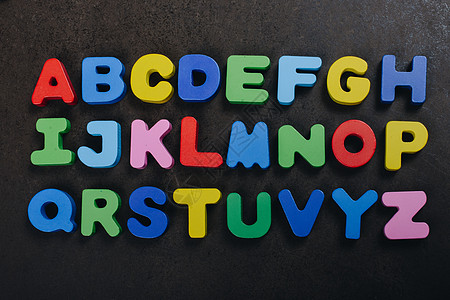 用于学习概念的A B和C木制字母字母字母英语乐趣童年孩子们公司立方体教学彩色教育色块图片