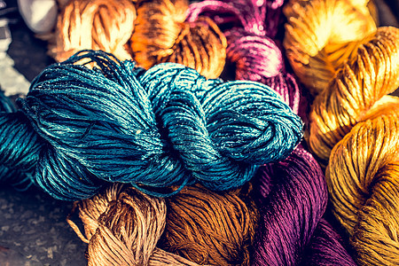 用于编织 刺绣和针织的多彩丝丝线奢华文化织物缝纫蝴蝶生产牙线棉布工艺手工图片