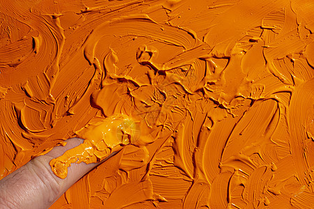 橙色亚克力活力墙纸液体创造力艺术品艺术家艺术绘画白色染料图片