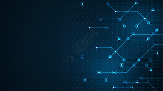 在深蓝背景的电子电路设计科学服务器全球互联网墙纸母板商业插图网站创造力图片