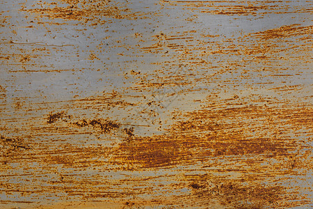 生锈的平面实心金属板表面背景和纹理 带有白色油漆垂直方向的残留物衰变氧化金属划痕盘子风化古董材料腐蚀乡村图片